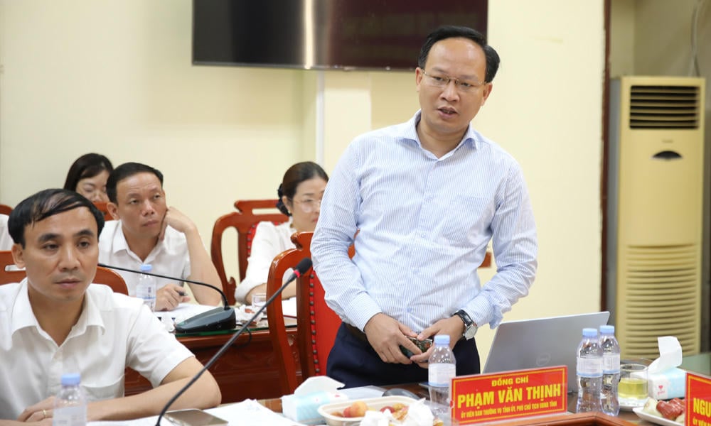 &nbsp;Ông Phạm Văn Thịnh, Phó Chủ tịch UBND tỉnh phát biểu tại buổi làm việc.