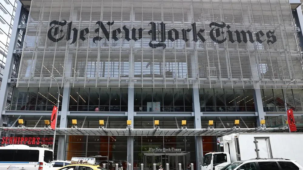 Trụ sở nhật báo The New York Times (Mỹ). Ảnh: Jakub Porzycki/NurPhoto 