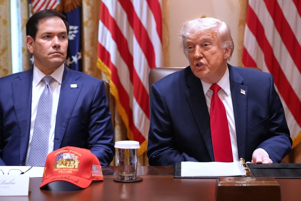 Tổng thống Mỹ Donald Trump và Ngoại trưởng Marco Rubio tại cuộc họp nội các hôm 27/5. Ảnh: Getty.