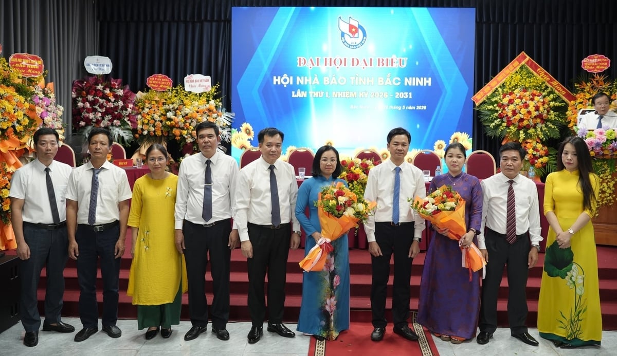 Ban Chấp hành Hội Nhà báo tỉnh Bắc Ninh khoá I, nhiệm kỳ 2026-2031. Ảnh: Phạm Minh.