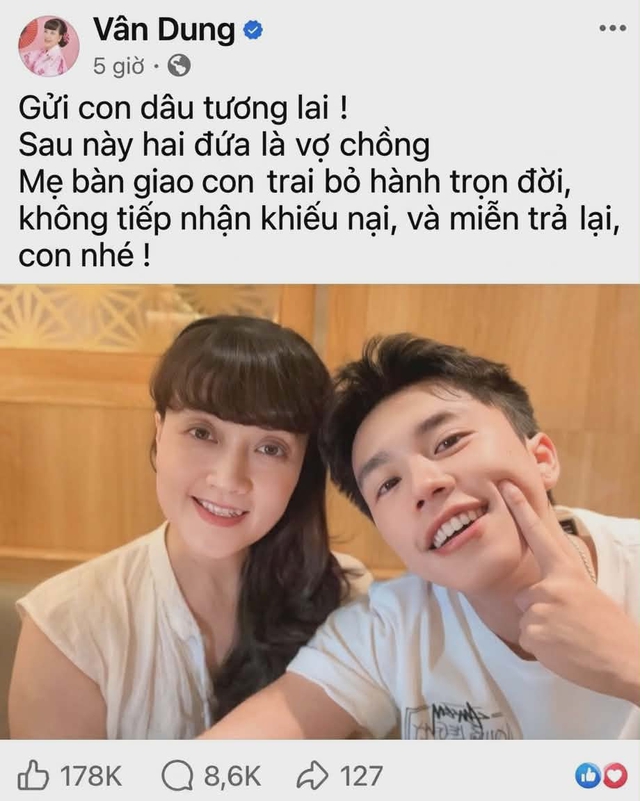Màn rao bán con trai hài hước của nghệ sĩ Vân Dung gây bão mạng xã hội - Ảnh 2.