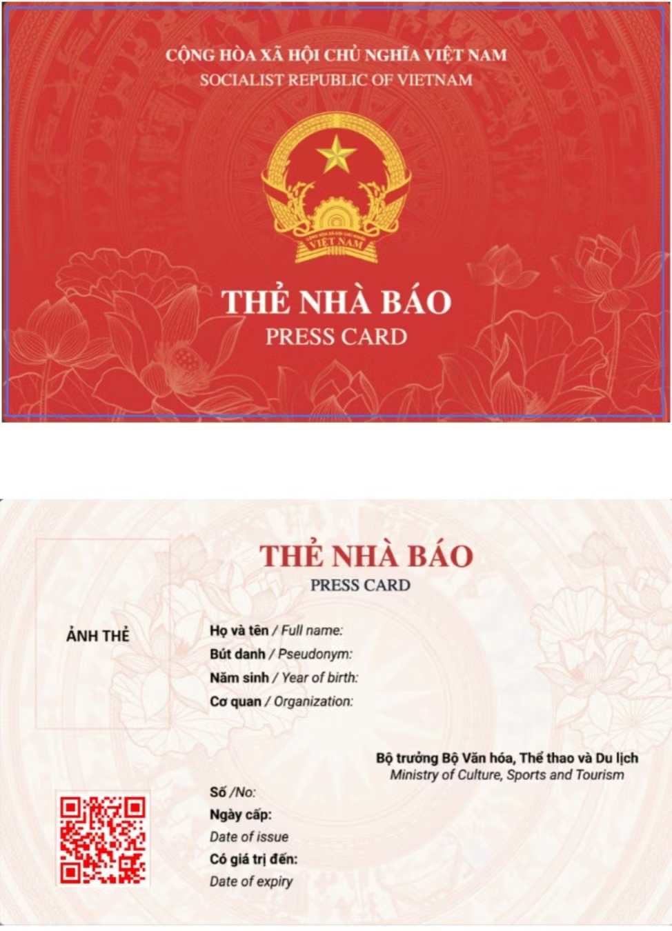 Bộ VH-TT-DL ban hành mẫu thẻ nhà báo mới- Ảnh 1.