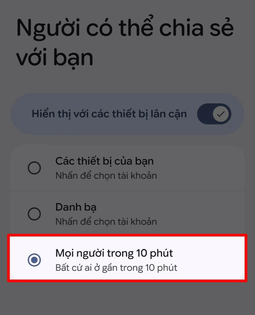Trên điện thoại vivo, mở tính năng Chia sẻ nhanh.