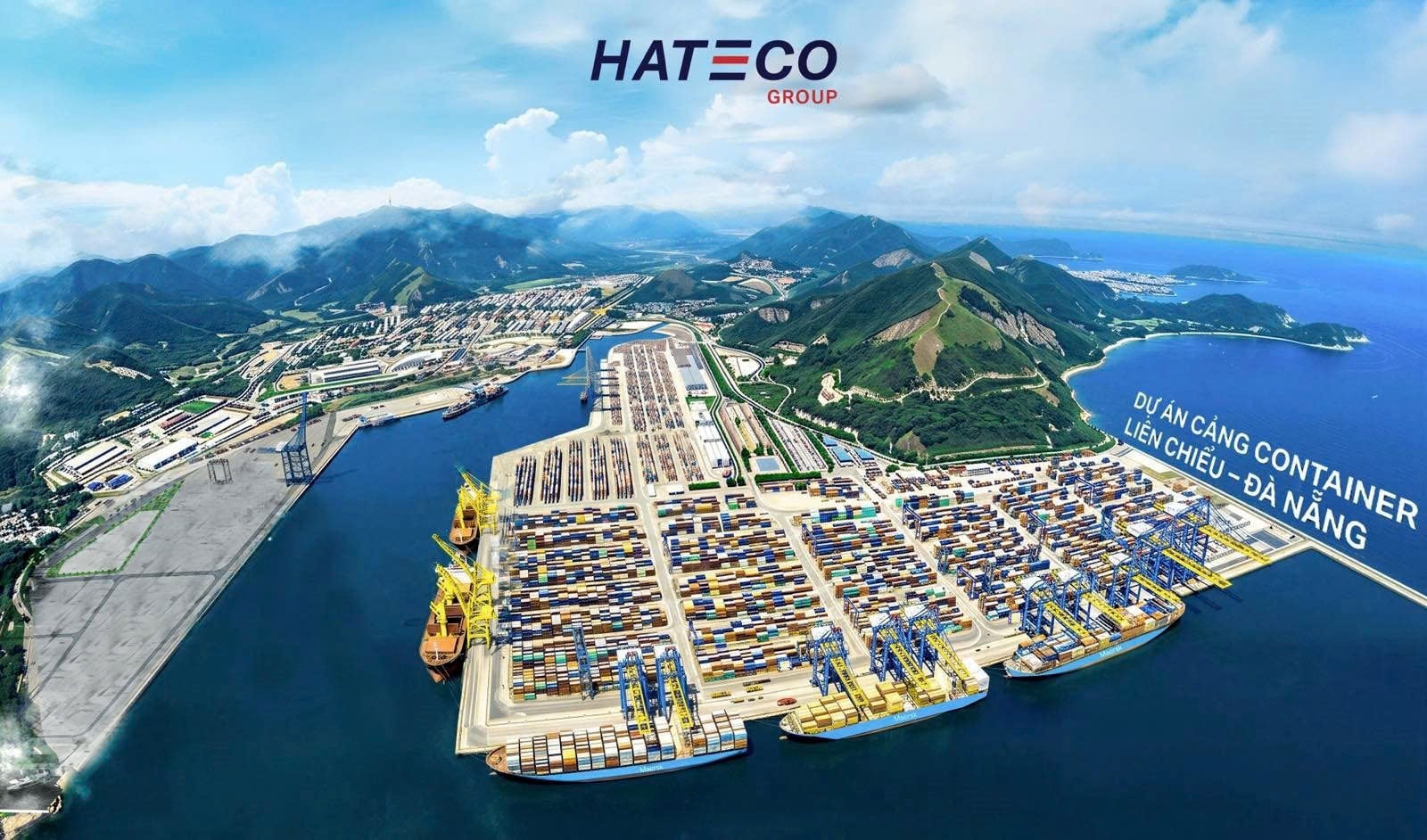 Phối cảnh tổng thể Dự án Bến cảng container Liên Chiểu. Ảnh: Hateco.