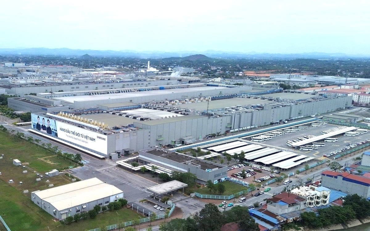 Tổ hợp nhà máy Samsung Electronics&nbsp;Việt Nam tại Thái Nguyên là dự án FDI lớn góp phần thay đổi bộ mặt ngành công nghiệp tỉnh Thái Nguyên. Ảnh: Ngọc Tú.