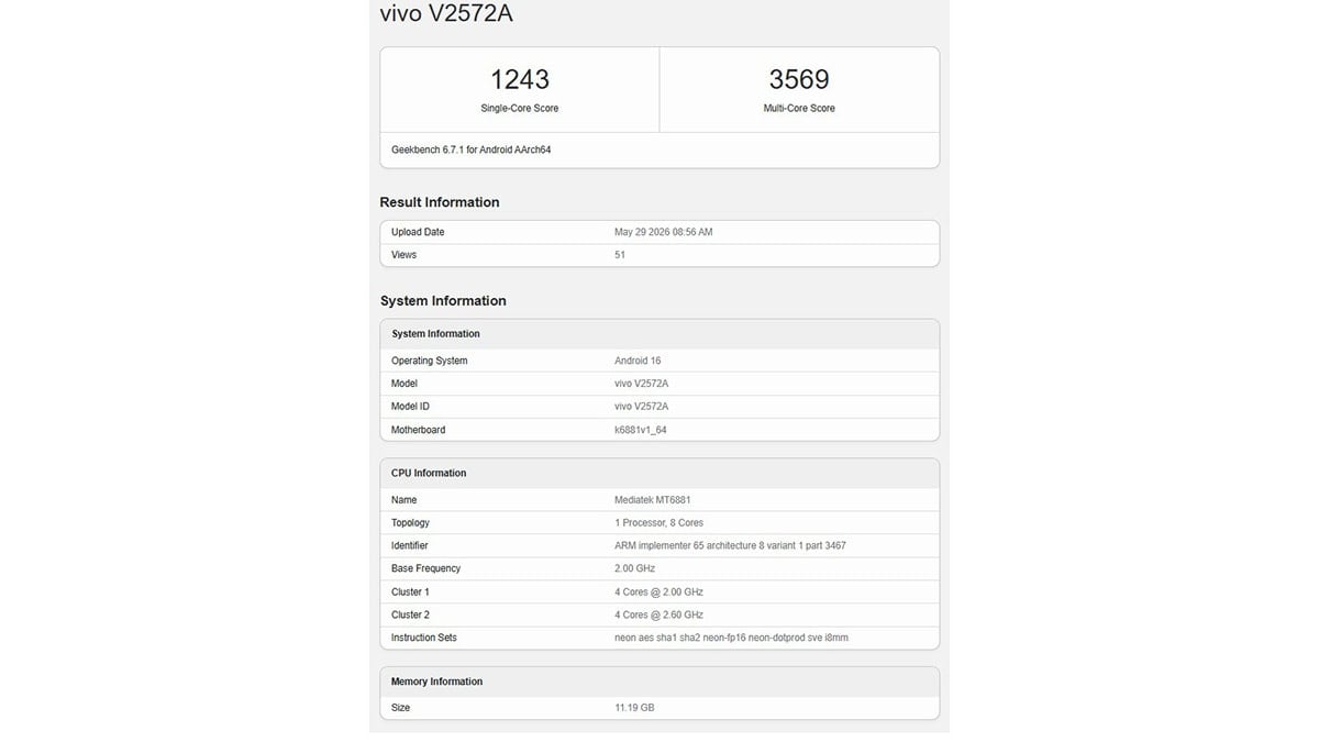 O chip Dimensity 7500 apresenta um desempenho bastante bom no Geekbench.