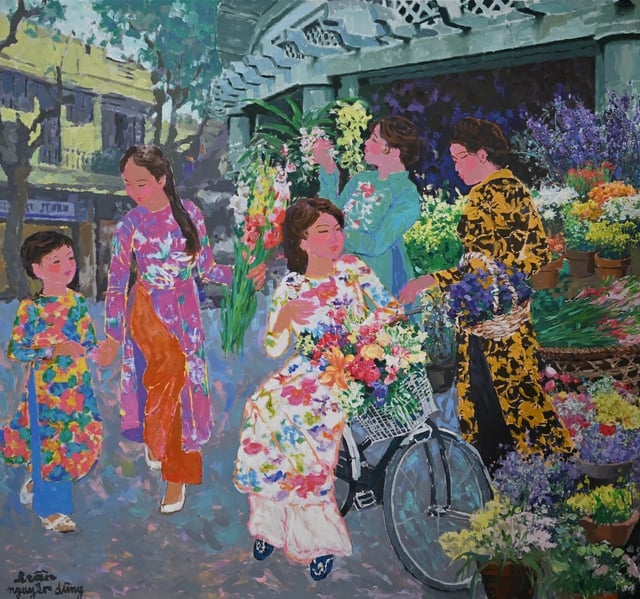 Hanoi im letzten Jahrhundert, wie es in den Gemlden von Tran Nguyen Dung  dargestellt ist.