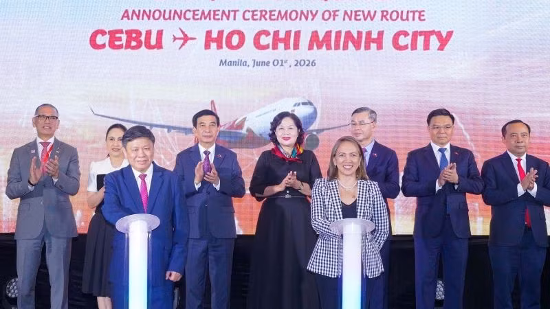 Vietjet announces a direct flight route between Ho Chi Minh City and Cebu (Philippines), further expanding its international flight network and strengthening exchanges within ASEAN.