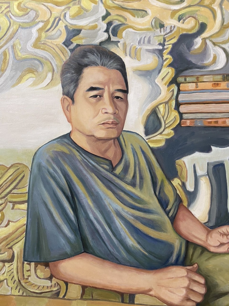 Nhà văn Nguyễn Mạnh Tuấn qua nét vẽ họa sĩ Nguyễn Thị Hiền.