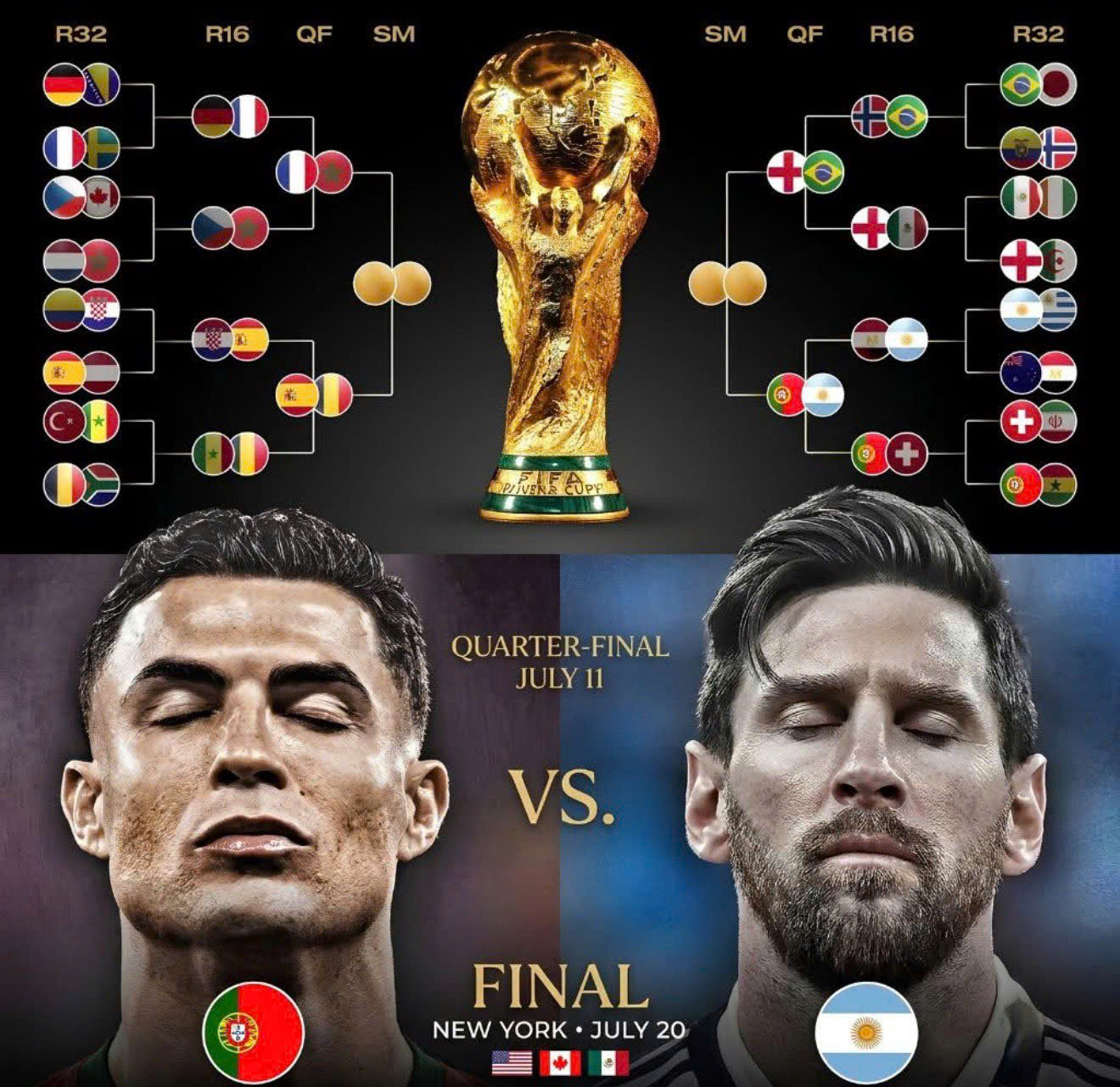 Sportnieuws (4-6): Ronaldo zou Messi al in de kwartfinales van het WK 2026 kunnen treffen. Foto: thethao247.vn