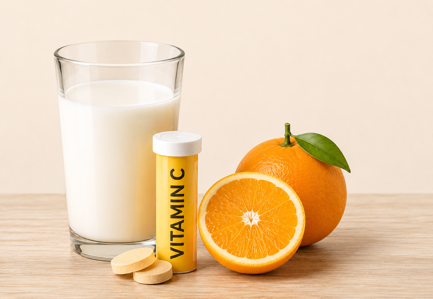 Uống vitamin C với sữa được không? - Ảnh 1.
