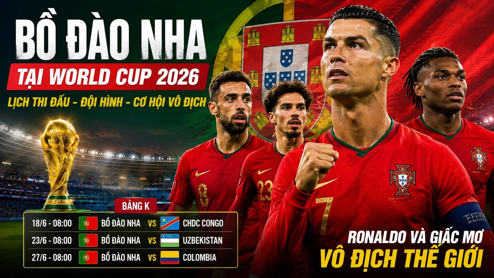 ポルトガルの2026年ワールドカップ最新スケジュール：ロナウドと世界