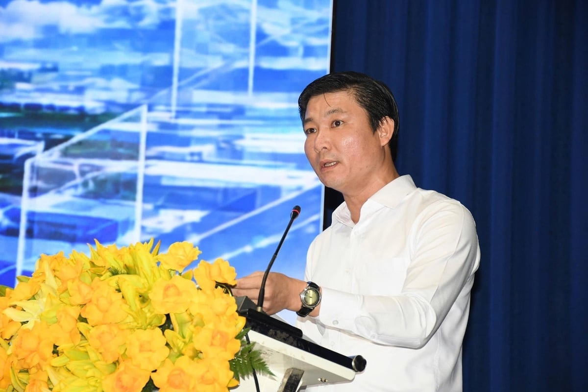 Giám đốc Sở Tài chính tỉnh Tây Ninh Trương Văn Liếp phát biểu tại hội nghị. Ảnh: T.T.