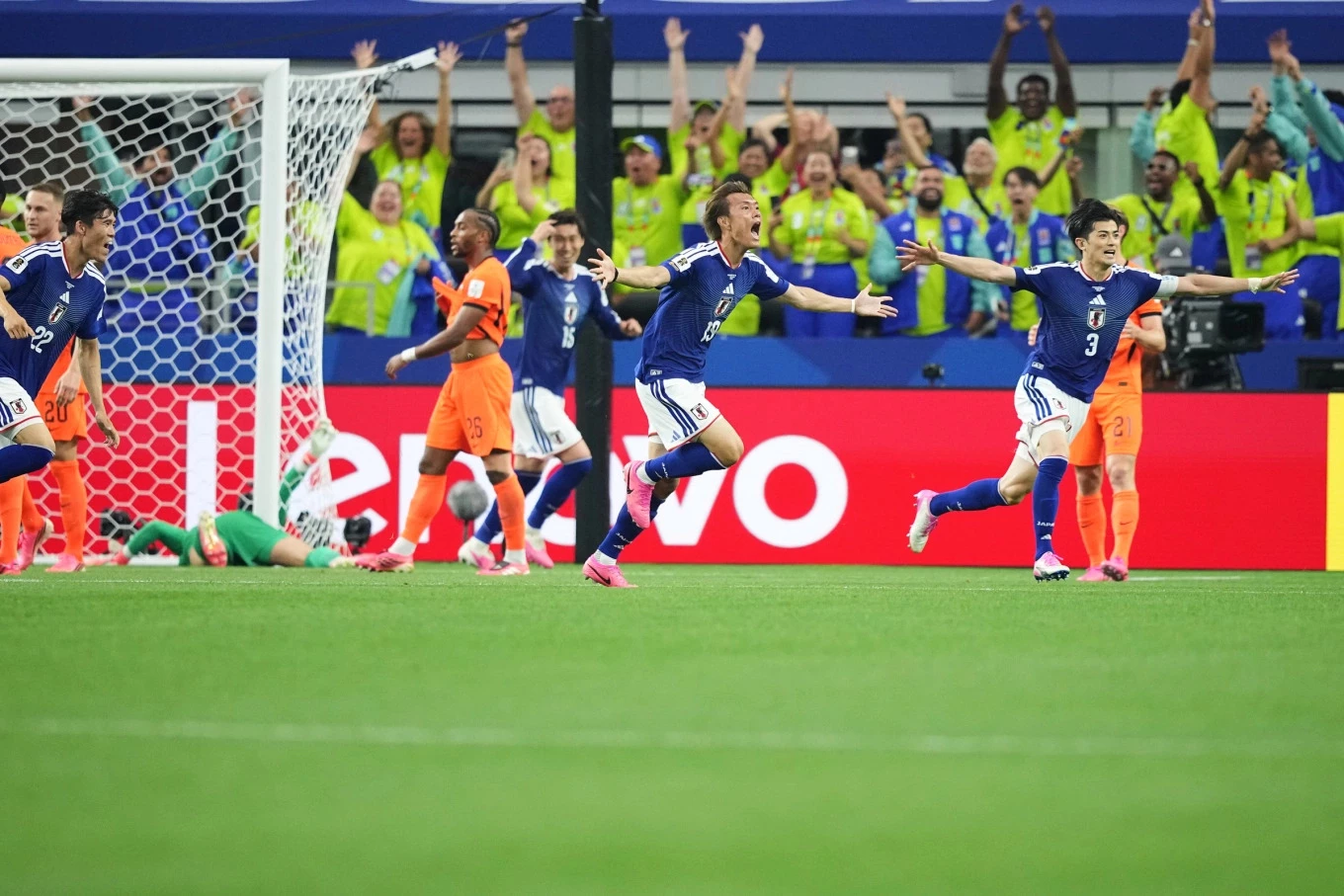 ญี่ปุ่นเสมอกับเนเธอร์แลนด์ 2-2 ในนัดเปิดสนามกลุ่ม F ของฟุตบอลโลก 2026 ที่เมืองดัลลัส สหรัฐอเมริกา เมื่อวันที่ 15 มิถุนายน 2026 ภาพ: AP