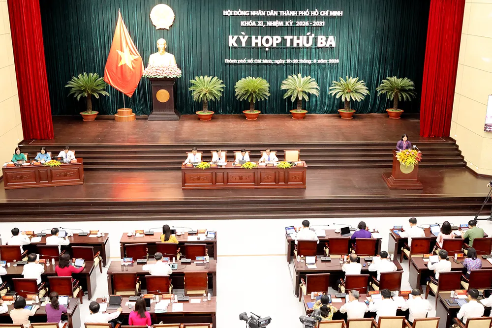 A view of the 3rd session of the 11th term of the Ho Chi Minh City People's Council.