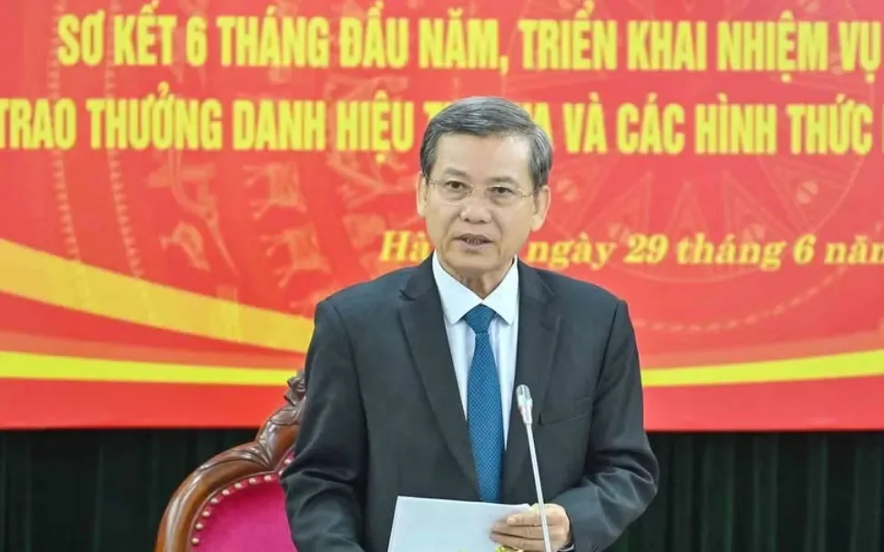 Đồng chí Lê Minh Trí phát biểu kết luận hội nghị (Ảnh: TTXVN)