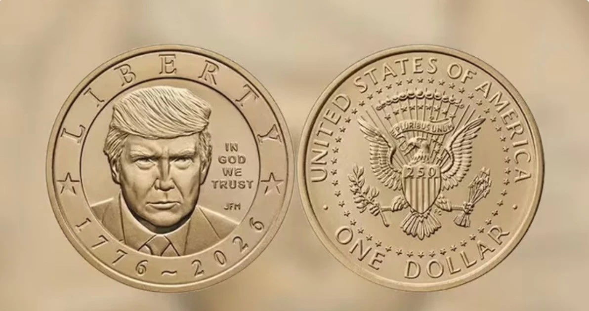 米国はトランプ大統領の肖像をあしらった1ドル硬貨を発行する予定だ。