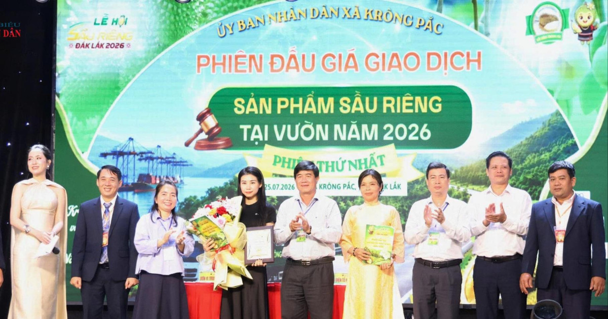 Đắk Lắk: Bước đột phá trong tiêu thụ sầu riêng với phiên đấu giá 23,8 tỷ đồng