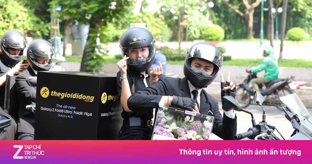 Gioi Di Dong (Mobile World) depune toate eforturile cu o flotă de șoferi de livrare cu motociclete, aducând Galaxy Z8.
