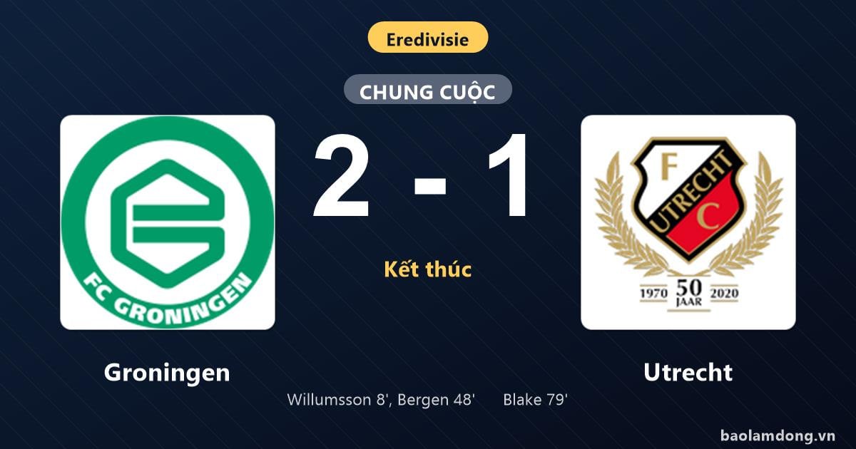 Wedstrijdstatistieken Groningen 2-1 Utrecht: T. van Bergen blinkt uit, Groningen pakt de volle 3 pun