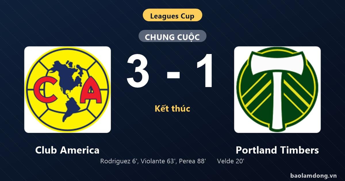 Wedstrijdstatistieken Club America 3-1 Portland Timbers: O. Perea blinkt uit, Club America pakt alle