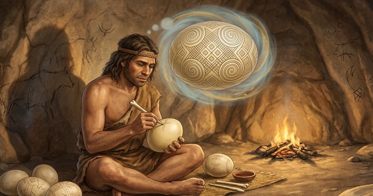 Coji de ouă vechi de 60.000 de ani dezvăluie inteligența și gândirea abstractă a lui Homo sapiens.