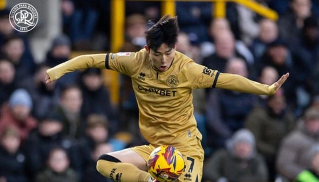 Yang Min-hyeok durante seu período de empréstimo no Queens Park Rangers. Foto: QPR
