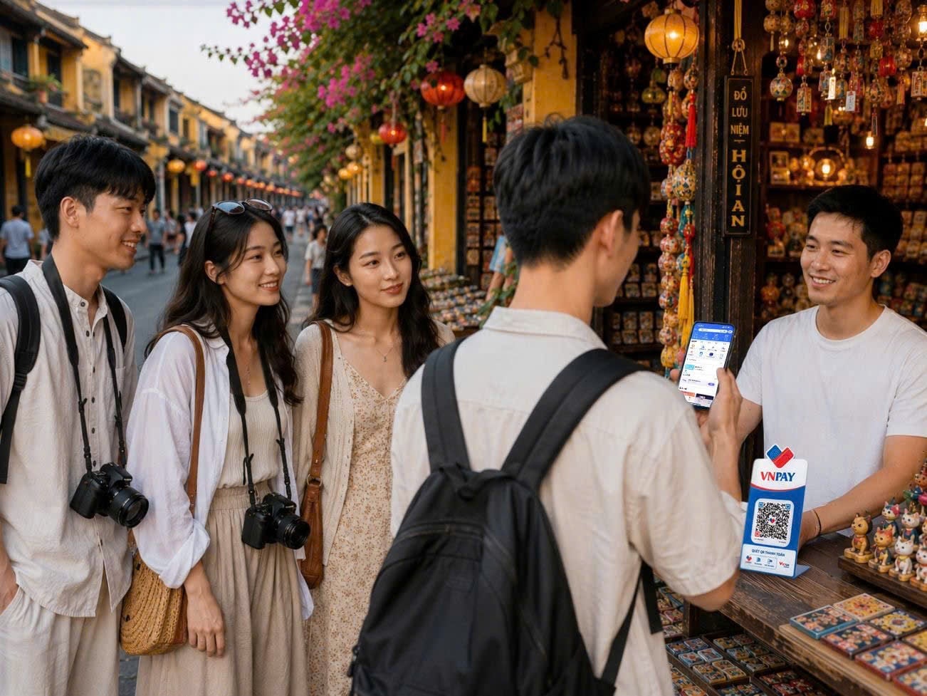 Les visiteurs étrangers peuvent scanner le code QR VNPAY pour effectuer ...