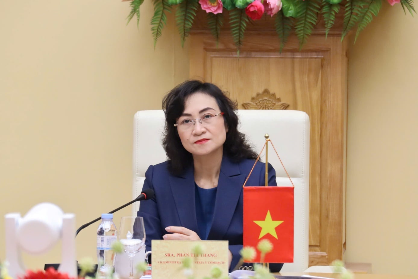 Staatssecretaris Phan Thi Thang heeft een online werkoverleg gehouden met het Venezolaanse ministeri