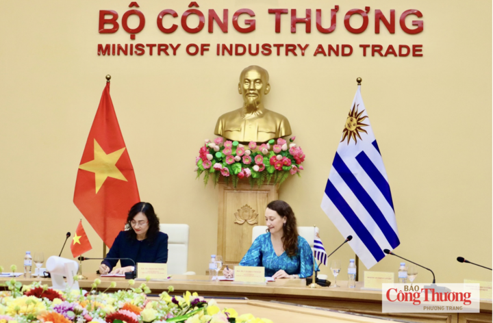 A vice-ministra da Indústria e Comércio do Vietnã, Phan Thi Thang, e a vice-ministra das Relações Exteriores do Uruguai, Valeria Csukasi, assinaram a ata da 4ª sessão do Comitê Conjunto de Cooperação Econômica, Comercial e de Investimentos entre o Vietnã e o Uruguai.