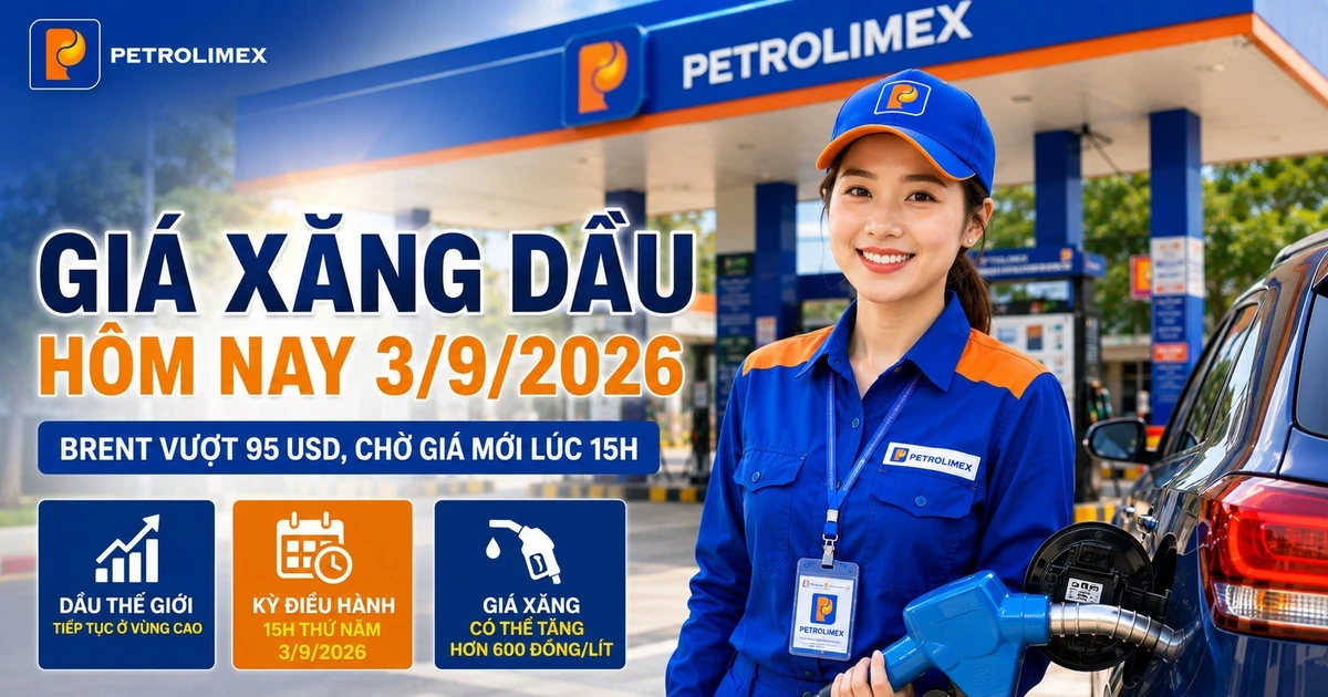 Giá dầu Brent trên 95 USD, xăng có thể tăng giá chiều 3/9