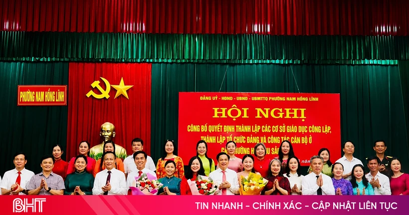 Mendirikan cabang-cabang Partai langsung di bawah komite Partai dari 3 sekolah di kelurahan Nam Hong Linh.