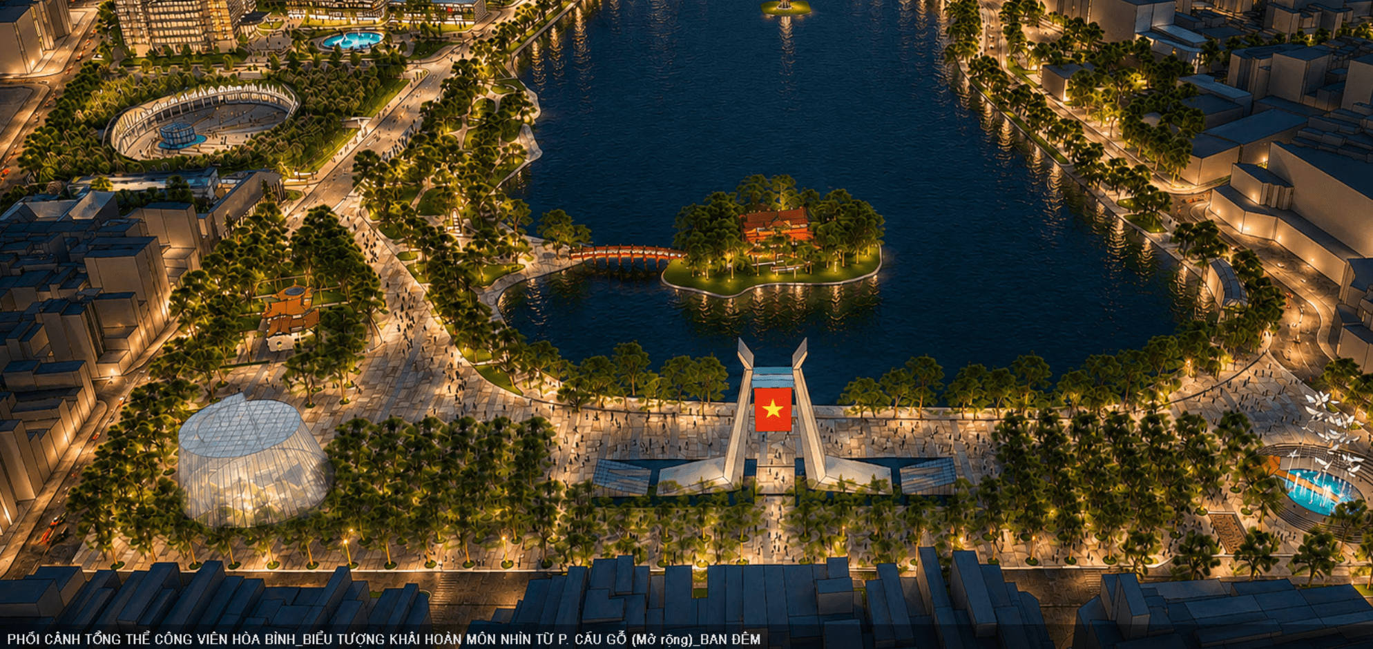 Spatial perspective of the Hoan Kiem Lake area and its surroundings ...