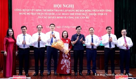 Pengumuman keputusan percontohan untuk membentuk Komite Partai untuk Dewan Rakyat dan Front Tanah Air, serta organisasi massa lainnya di provinsi Lang Son.