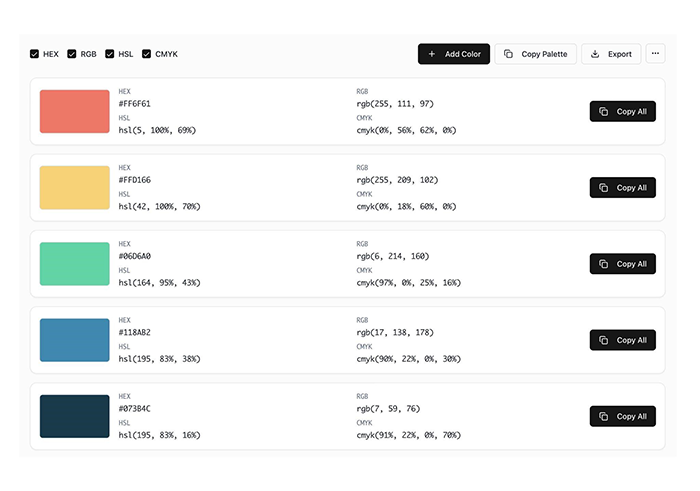 Bangmamau - A comprehensive collection of standard color palettes for ...