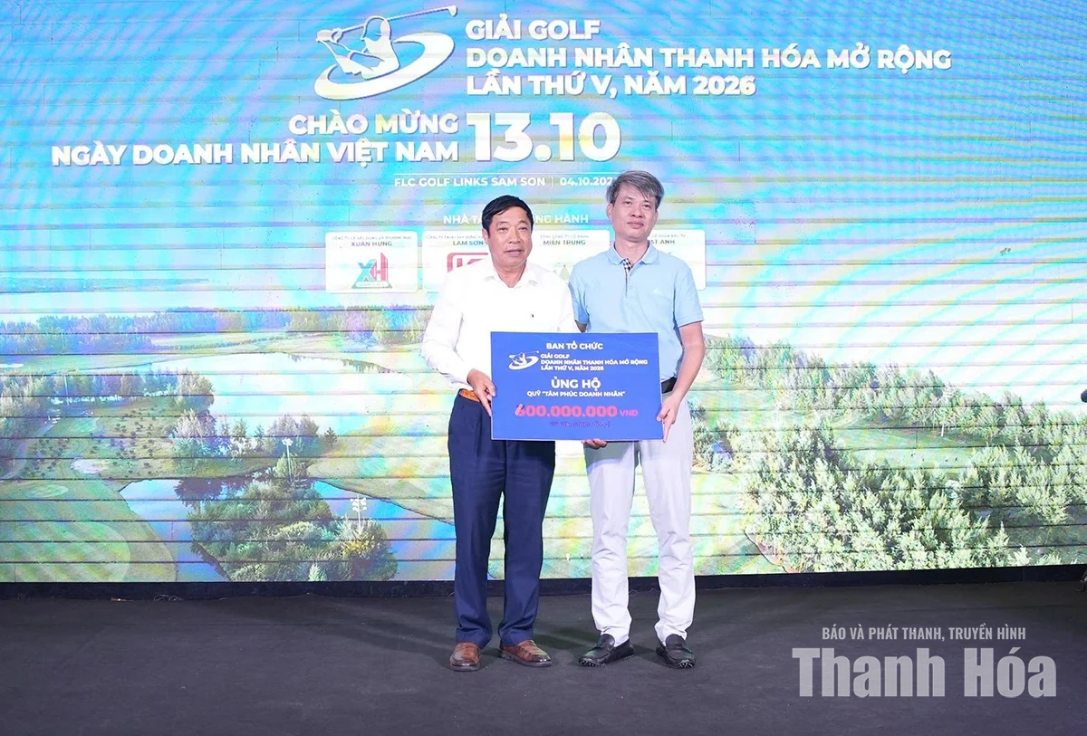 Giải Golf Doanh nhân Thanh Hóa mở rộng quyên góp 600 triệu đồng cho quỹ từ thiện&nbsp;