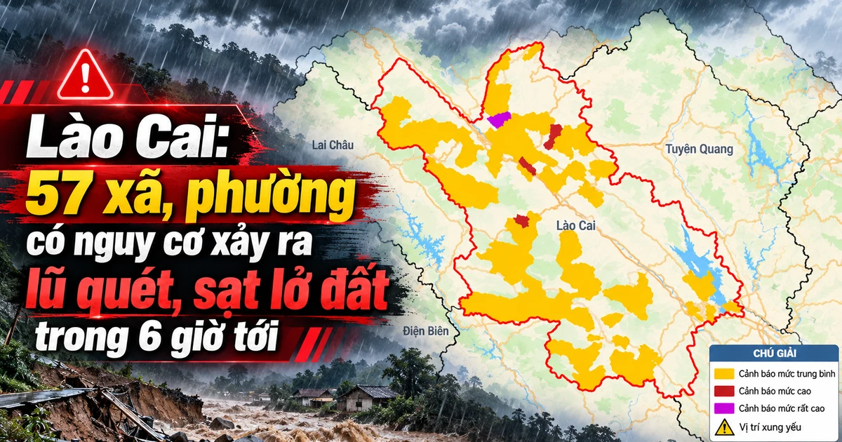 57 kecamatan dan wilayah berisiko mengalami banjir bandang dan tanah longsor dalam 6 jam ke depan.